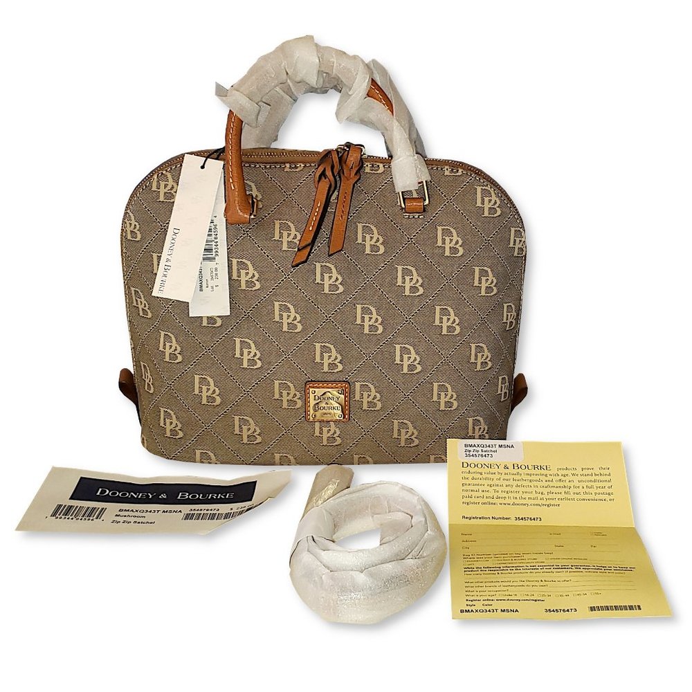 NWT Quilted Domed Satchel Bag Monogram Mushroom Crossbody